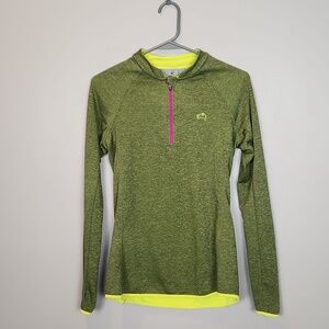 E9‎ Climbing Green Quarter-Zip with Graphic Print Size Small